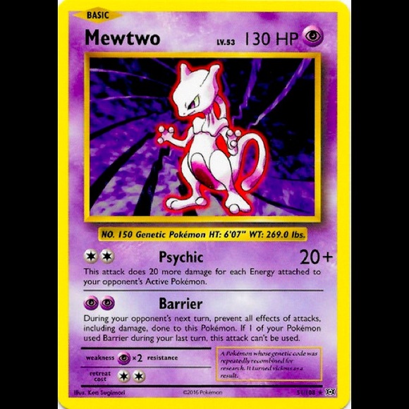 how much money is the mewtwo pokemon card worth Mewtwo 51/108 XY Evolutions Reverse Holo Pokemon Card Near Mint main image 1